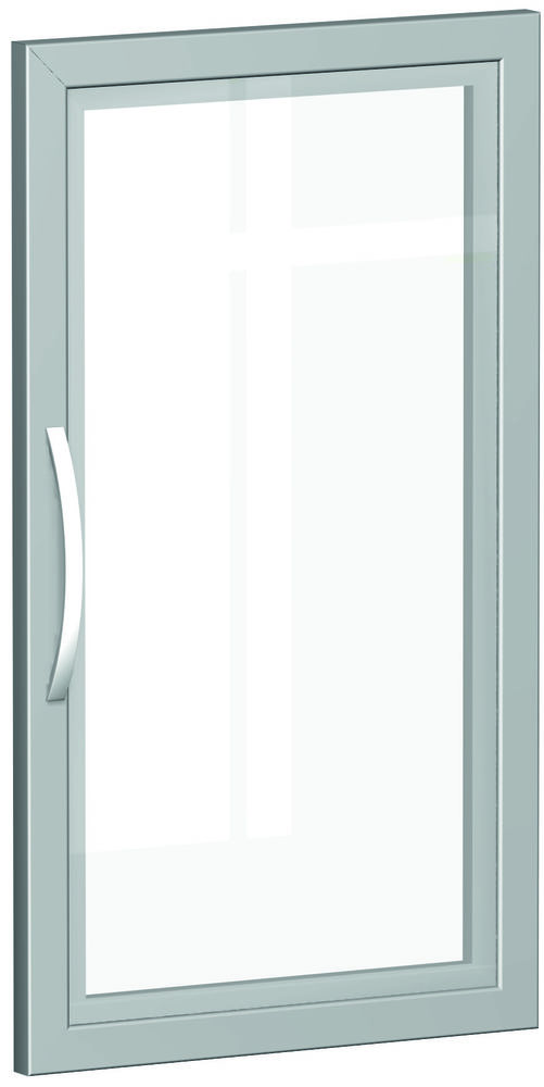 Glastür satiniert im Holzrahmen, nicht abschließbar, Silber Glastür satiniert im Holzrahmen, nicht abschließbar, Silber