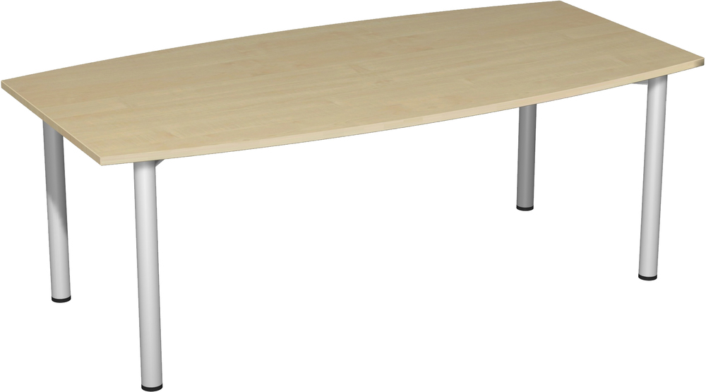 Konferenztisch Rundfuß, Faßform, feste Höhe, 2000x800-1200x720