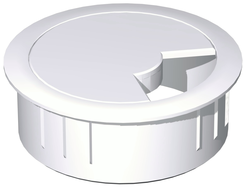 Kabeleinlassbuchse unmontiert D: 60 mm, Silber Kabeleinlassbuchse unmontiert D: 60 mm, Silber