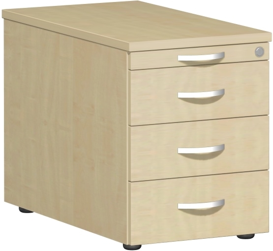 Rollcontainer mit 3 Metall-Schubfächern+Utensilienschubfach, ZV, 43,8x80x56,5 cm