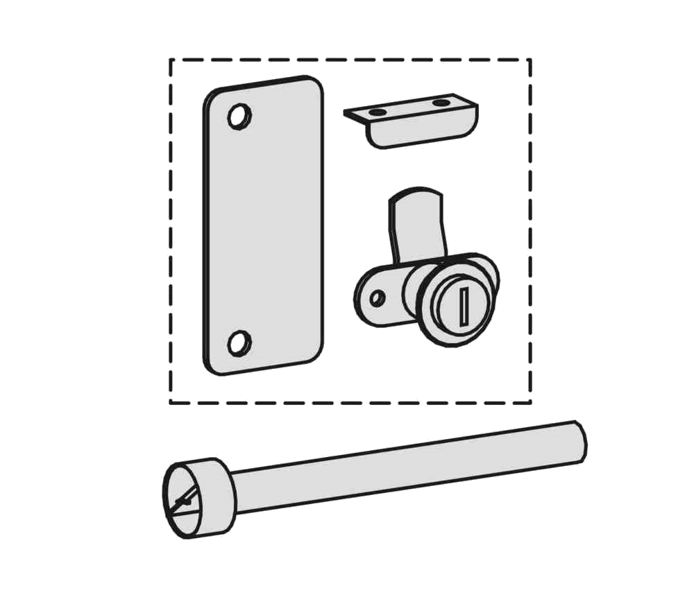Nachrüstschloss für Flügeltürenschränke Nachrüstschloss für Flügeltürenschränke