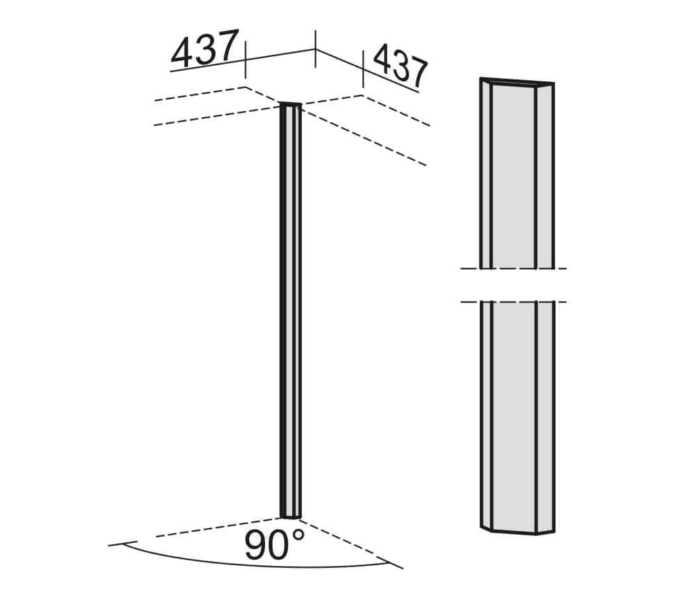 90° Eckverbinder für 6 Ordnerhöhen 90° Eckverbinder für 6 Ordnerhöhen